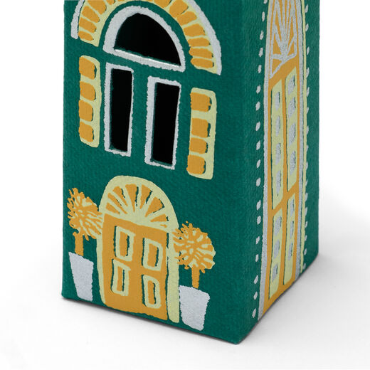 Green paper house decoration