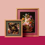 Micromosaic flower arrangement - 11 x 14" mounted print