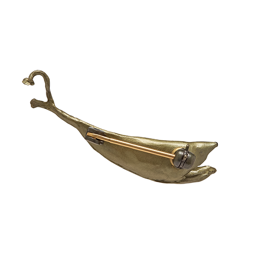 Three pearl pea pod brooch by Michael Michaud