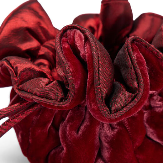 Burgundy velvet jewellery pouch