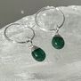 Green jasper hoop earrings by Mirabelle