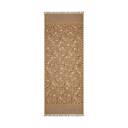 Sand embroidered wool scarf
