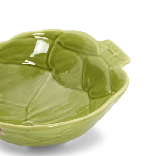 A bowl in the form and pattern of an artichoke. 