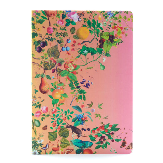 Fallen Fruit pink notebook