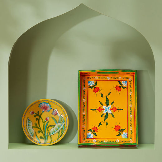 Hand-painted tea tray