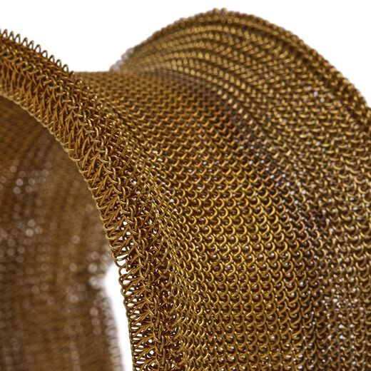 Gold knit bracelet by Milena Zu