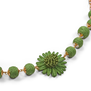 Green raffia flower necklace