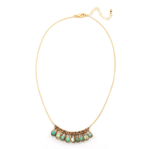 Chrysoprase fan necklace by Joli