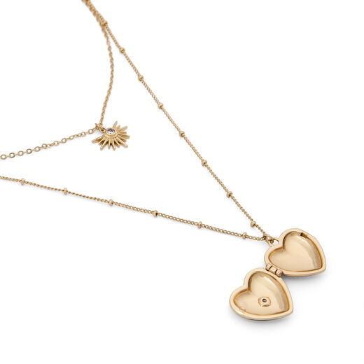 Heart locket pendant necklace