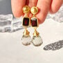 Garnet and green amethyst stud earrings by Carousel Jewels