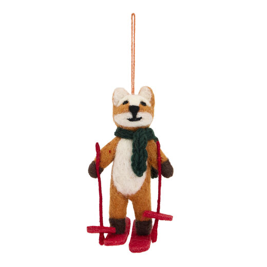 Skiing fox Christmas decoration