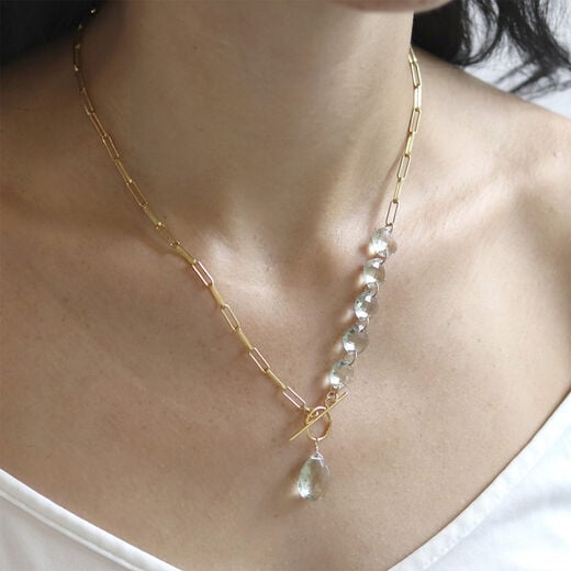 Gemstone toggle necklace by Mounir