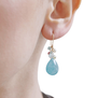 Blue quartz cluster hook earrings by Mounir