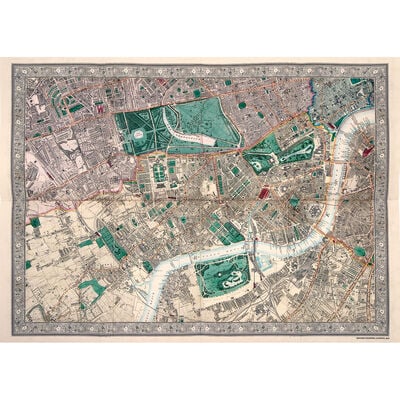 Old Map of Victorian London by Edward Standford - cloth map print
