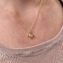 Prehnite and pink zircon pendant necklace by Mirabelle