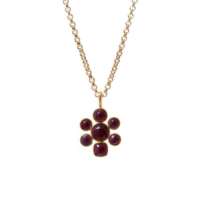 Garnet flower necklace by Mirabelle