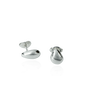 Silver stud earrings.