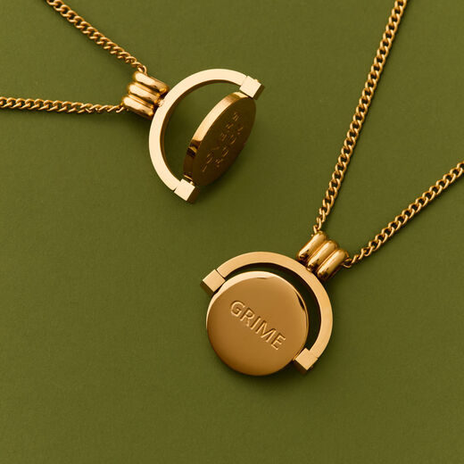 Garage + Grime spinner necklace by Hoops & Chains