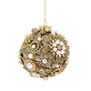 Glass bauble adorned with glitter beads, gems and faux pearls