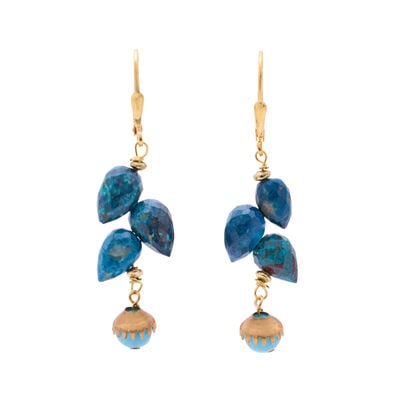 Leaf beaded earrings by Joli