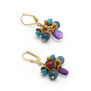 Blue and purple beaded drop earrings by Joli