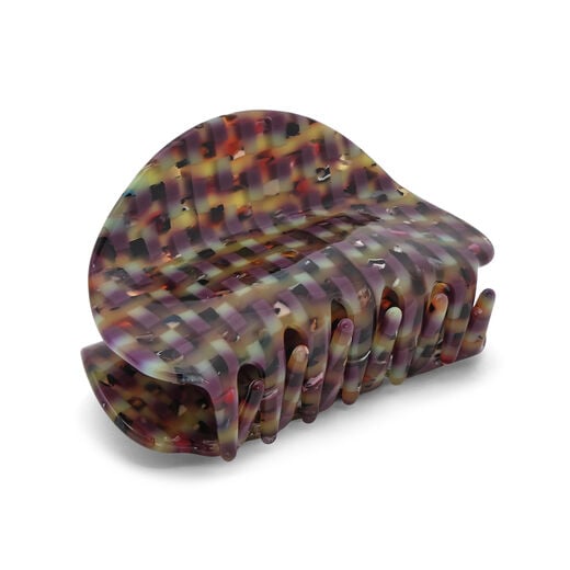 Multicoloured checkered hair claw