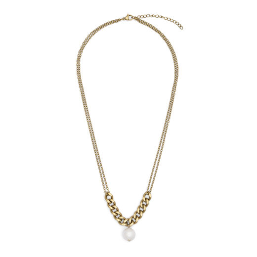 Cotton pearl pendant necklace by Anq