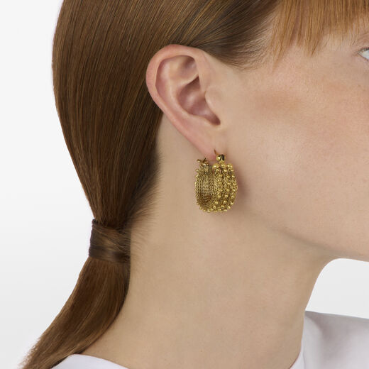 Brass bead hoop earrings by Milena Zu