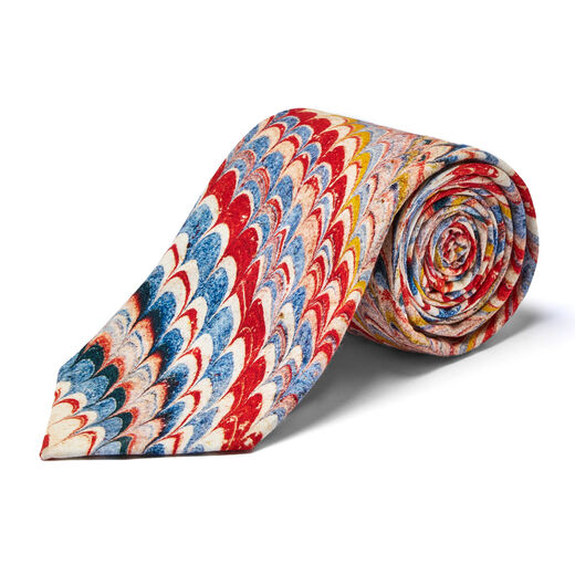 Red marbled tie