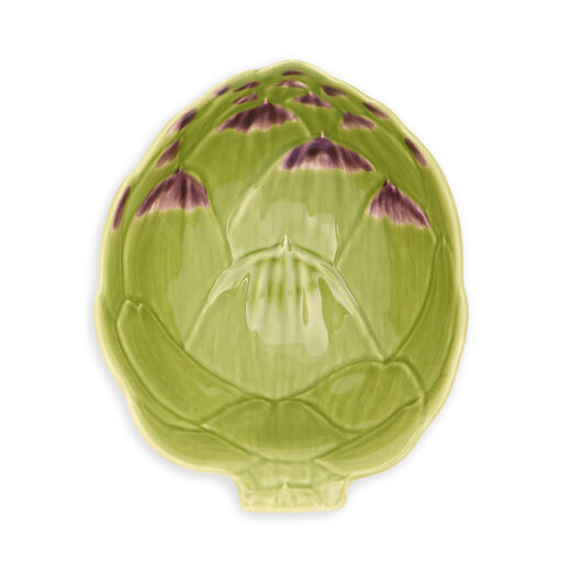 The top of an earthenware bowl in the form and pattern of an artichoke.