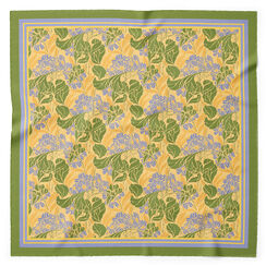 E. A. S&eacute;guy yellow and blue floral neckerchief