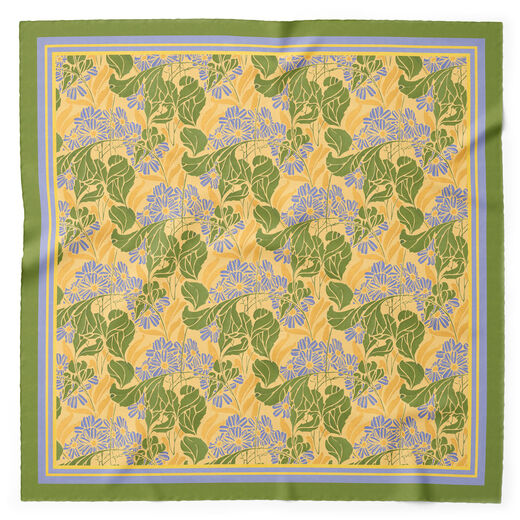 E. A. S&eacute;guy yellow and blue floral neckerchief