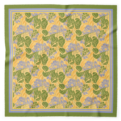 E. A. S&eacute;guy yellow and blue floral neckerchief