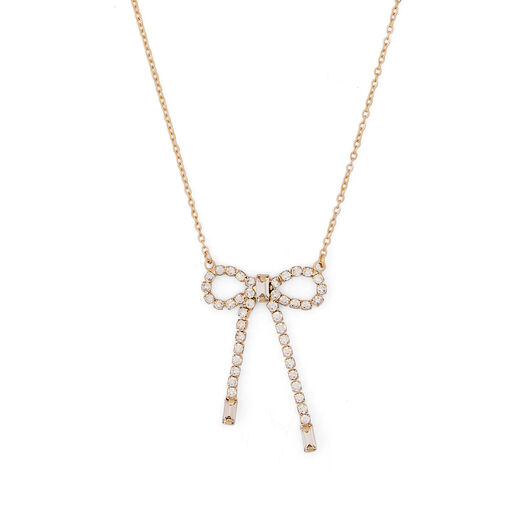 Crystal bow pendant necklace