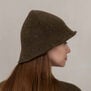 Green organic cashmere cloche hat