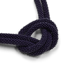 Dark blue glass bead knot necklace