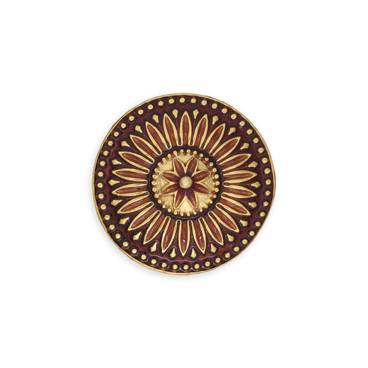 Red floral coat button