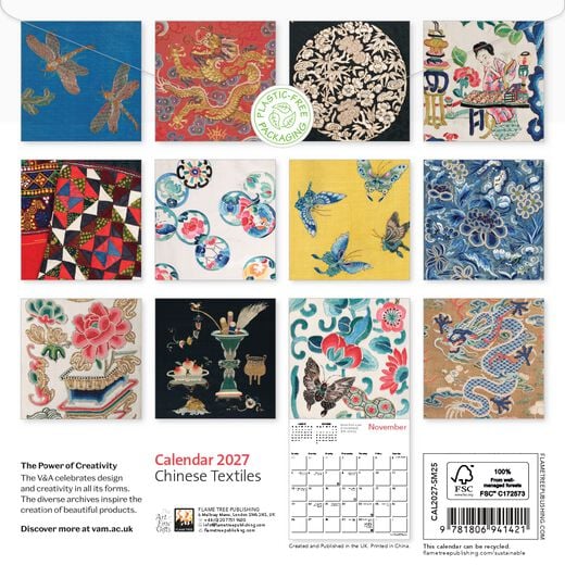 Chinese textiles 2027 mini calendar