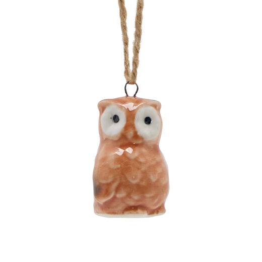 Ceramic owl Christmas decoration