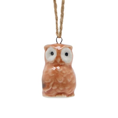 Ceramic owl Christmas decoration