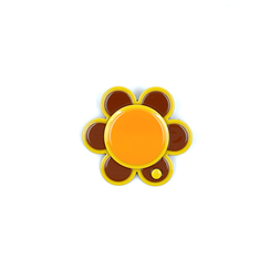 Orange and red flower brooch