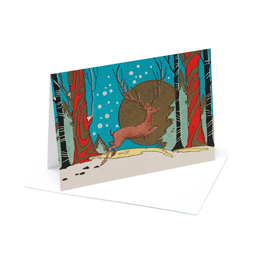 Reindeer in the Snow Christmas cards (pack of 8)