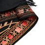 Black embroidered wool scarf