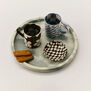 Black & white check dish