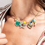 Green charm necklace by Katerina Psoma
