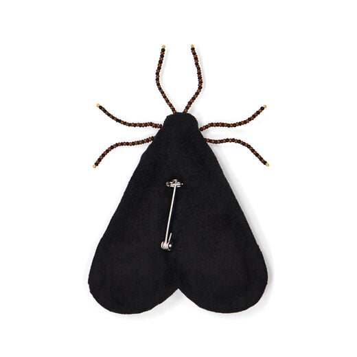 Embroidered moth brooch