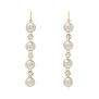 Cotton pearl and crystal drop earrings by Anq