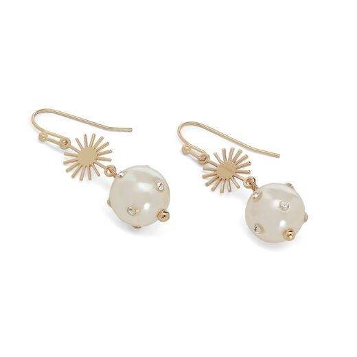 Starburst pearl drop earrings