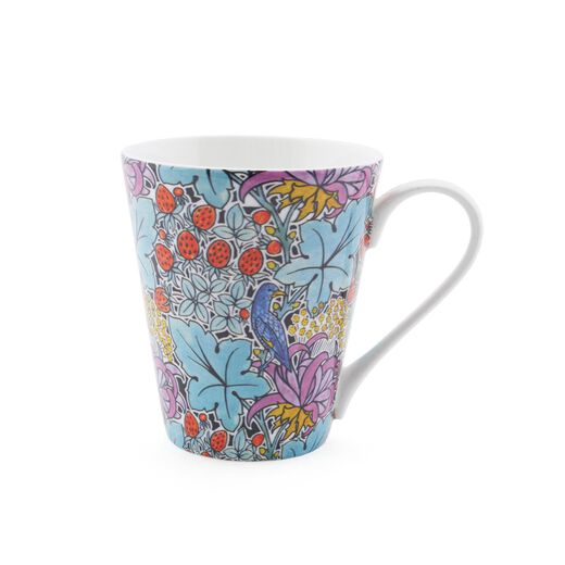 Voysey Bird and Strawberry mug in a box