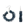 Blue coconut shell beads hook earrings